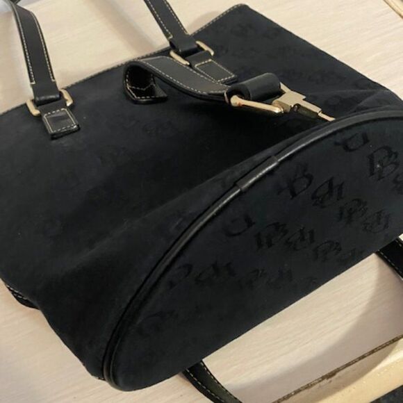 Dooney & Bourke Black Bucket Canvas/Leather Hobo Bag K904909 - Picture 8 of 9